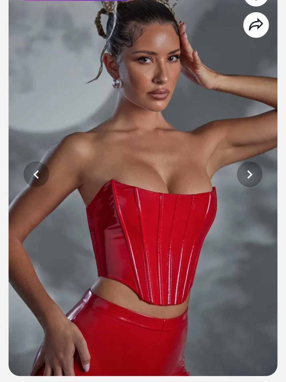Oh Polly Black Vinyl Strapless Push Up Corset Top - Picture 2 of 9